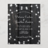 Budget rustieke schuur houten lampen bruiloft uitn flyer (Voorkant)