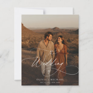 Budget Rustieke Script Boho Foto Huwelijksuitnodig