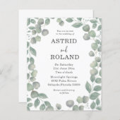 Budget rustieke Waterverf eucalyptus bruiloft (Voorkant / Achterkant)