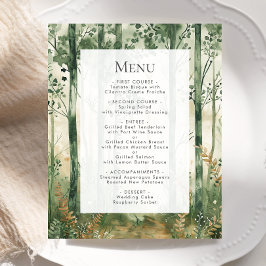 Budget Rustieke Waterverf Woodland Wedding Menu