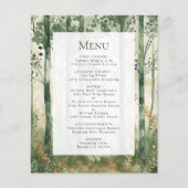 Budget Rustieke Waterverf Woodland Wedding Menu (Voorkant)