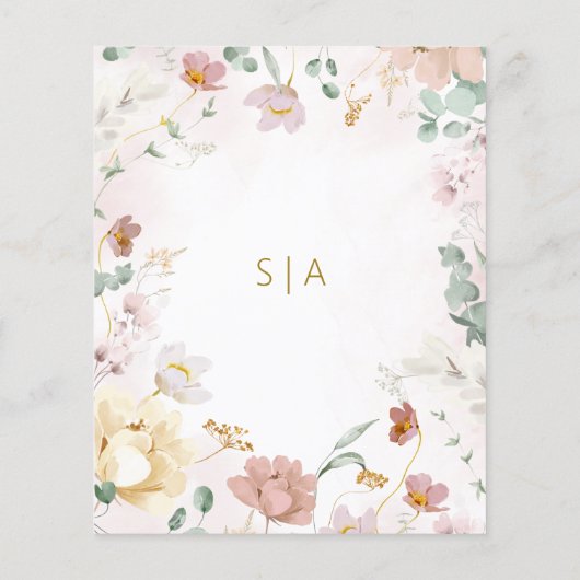 Budget Rustieke Wildbloemen Bruiloft Save the Date (Achterkant)