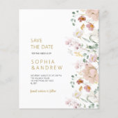 Budget Rustieke Wildbloemen Bruiloft Save the Date (Voorkant)