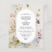 Budget rustieke Wildbloemen bruiloft uitnodiging (Voorkant)