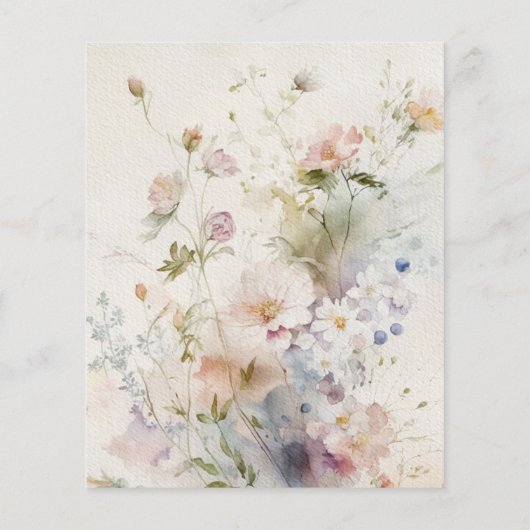 Budget Rustieke Wildbloemen Toewijding Uitnodiging (Achterkant)