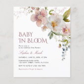 Budget Rustieke Wildflowers Baby in Bloom Uitnodig (Voorkant)