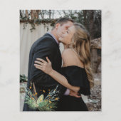 Budget rustieke winter bruiloft FOTO save the date Flyer (Achterkant)