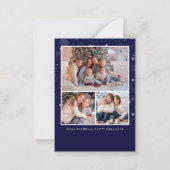 Budget rustieke winter foto Vrolijk kerstfeest Notitiekaartje (Achterkant)