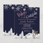Budget rustieke wintermeisje babyshower uitnodigin (Voorkant / Achterkant)