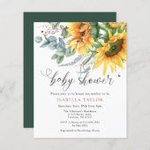 Budget Rustieke Zonnebloem Baby shower Invitation (Voorkant / Achterkant)
