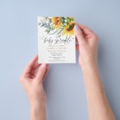 Budget Rustieke Zonnebloem Baby shower Sprinkle Flyer (Hand)