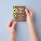 Budget rustieke zonnebloem bruiloft uitnodiging flyer (Hand)
