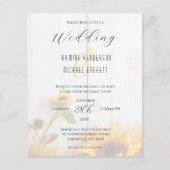 Budget Rustieke Zonnebloem Foto Huwelijksuitnodigi (Voorkant)