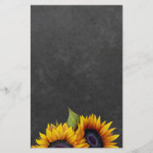 Budget rustieke zonnebloem trouwpapier uitnodiging flyer (Achterkant)