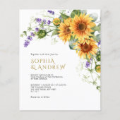 Budget rustieke zonnebloemen & lavendel bruiloft u (Voorkant)