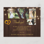 Budget rustige 5 fotocollage bruiloft bedankt flyer (Achterkant)