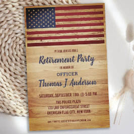 Budget Rustige American Flag Police Retirement Inv