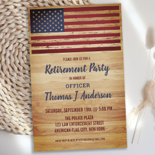 Budget Rustige American Flag Police Retirement Inv