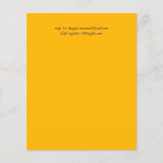 BUDGET Rustige Baby shower - Zonnebloemen (Achterkant)