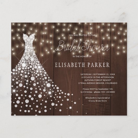 Budget rustige brudal douche-uitnodiger flyer (Voorkant)