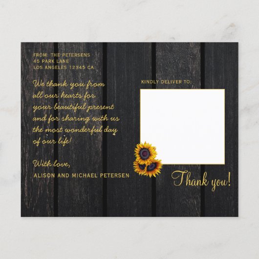 Budget rustige bruiloft bedankt briefkaart (Achterkant)