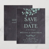 Budget Rustige bruiloft Eucalyptus sparen de datum (Voorkant / Achterkant)