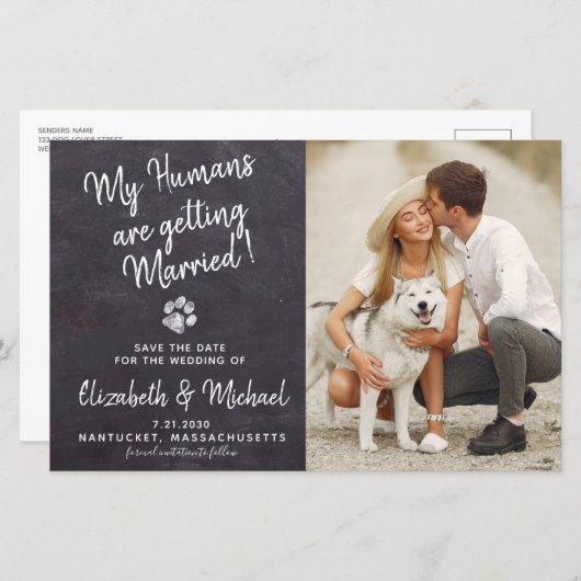 Budget Rustige Dog Wedding Dog bespaart de datumka (Voorkant / Achterkant)