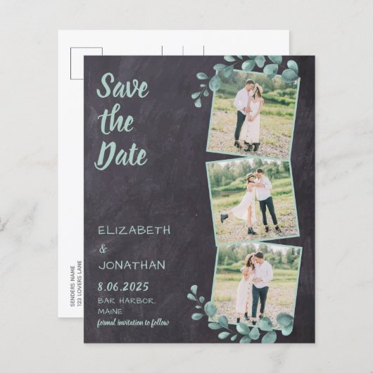 Budget Rustige Eucalyptus 3 Foto slaat de datum op (Voorkant / Achterkant)