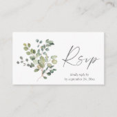 Budget Rustige Eucalyptus Duo 2SM Meal RSVP Informatiekaartje (Voorkant)