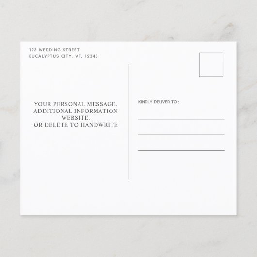 Budget Rustige Eucalyptus Foto slaat de datum op (Achterkant)