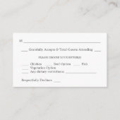 Budget Rustige Eucalyptus & Gold 2SM Meal RSVP Informatiekaartje (Achterkant)