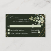 Budget Rustige Eucalyptus & Gold SM No Meal RSVP G Informatiekaartje (Voorkant)
