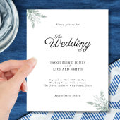 Budget Rustige Eucalyptus Leaves Wedding Uitnodigi Flyer