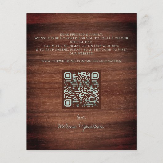Budget Rustige Eucalyptus QR Code Wedding Uitnodig (Achterkant)