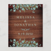 Budget Rustige Eucalyptus QR Code Wedding Uitnodig (Voorkant)