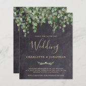 Budget Rustige Eucalyptus QR Code Wedding Uitnodig (Voorkant / Achterkant)