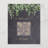 Budget Rustige Eucalyptus QR Code Wedding Uitnodig (Achterkant)