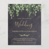 Budget Rustige Eucalyptus QR Code Wedding Uitnodig (Voorkant)