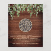 Budget Rustige Eucalyptus QR Code Wedding Uitnodig (Achterkant)