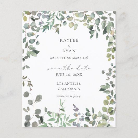 Budget Rustige Eucalyptus Sla de datum op (Voorkant)