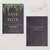 Budget Rustige Eucalyptus slaat de datum op Notitiekaartje (Voorkant / Achterkant)