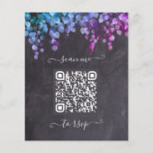 Budget Rustige Eucalyptus Slate QR Code Wedding In (Achterkant)