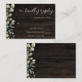 Budget Rustige Eucalyptus Wedding RSVP Kaart Notitiekaartje (Voorkant / Achterkant)