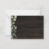 Budget Rustige Eucalyptus Wedding RSVP Kaart Notitiekaartje (Achterkant)