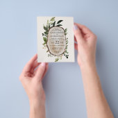budget Rustige Foliage Farmhouse Wedding-uitnodigi Flyer (Hand)
