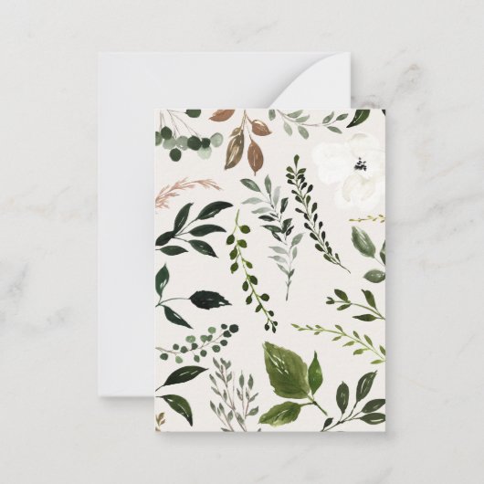 budget Rustige Foliage Farmhouse Wedding-uitnodigi Notitiekaartje (Achterkant)