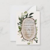 budget Rustige Foliage Farmhouse Wedding-uitnodigi Notitiekaartje (Voorkant)