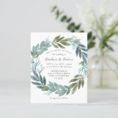 Budget Rustige Foliage Sage Green Wedding Invite (Staand voorkant)
