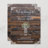 BUDGET Rustige Gypsophila Lights Mason Jars Invite (Voorkant / Achterkant)