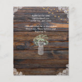 BUDGET Rustige Gypsophila Lights Mason Jars Invite (Achterkant)